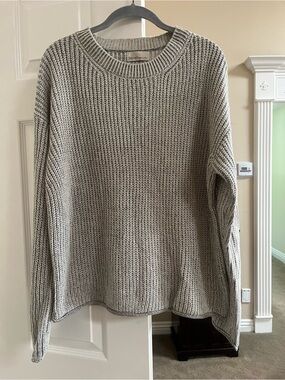 Bécool Two-Tone Knit Crewneck Sweater